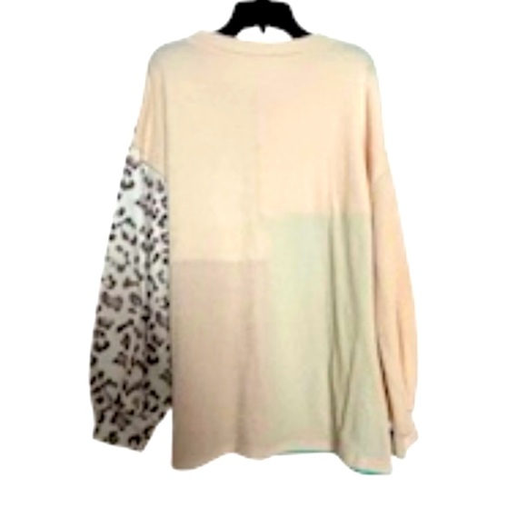 Women’s Crewneck Casual Long Sleeve Patchwork Printed Pullover Knit Sweater - Picture 9 of 9